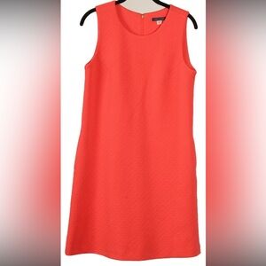 Tommy Hilfiger Dress Women’s 8 Orange Shift Sleeveless Pockets Stretch Argyle